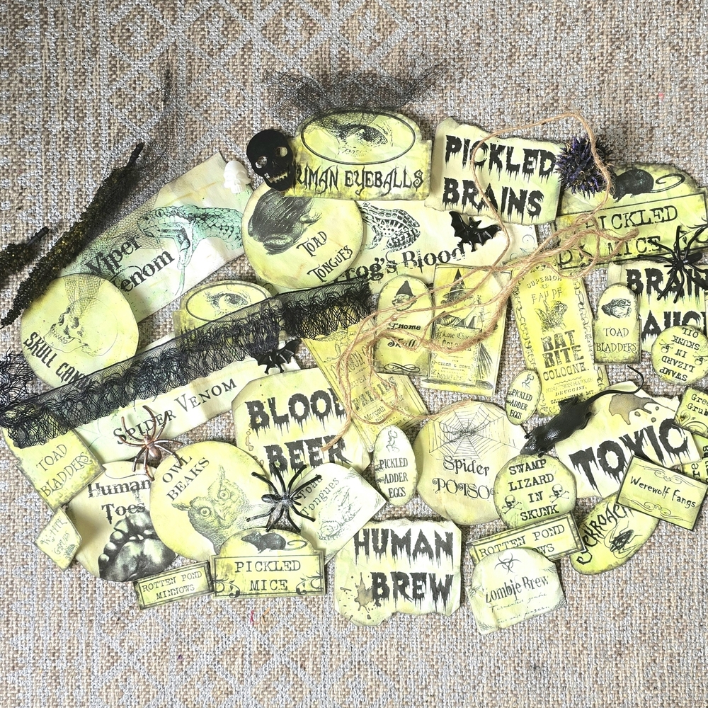 Halloween Potion Labels Set◇ DIY Apothecary Embellishments or Witches Lair Decor